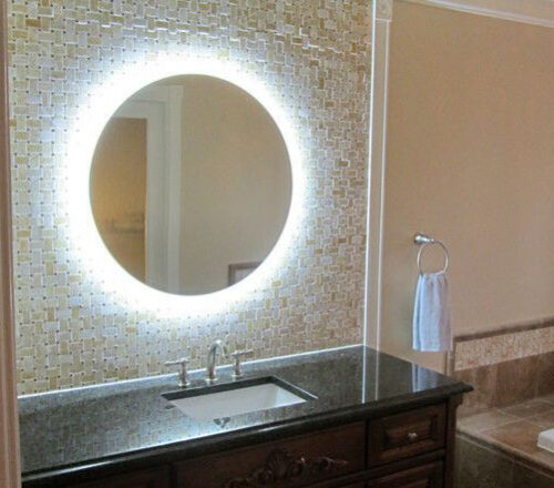 Round mirror with backlight