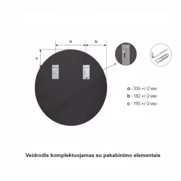 Apvalus veidrodis 70 cm