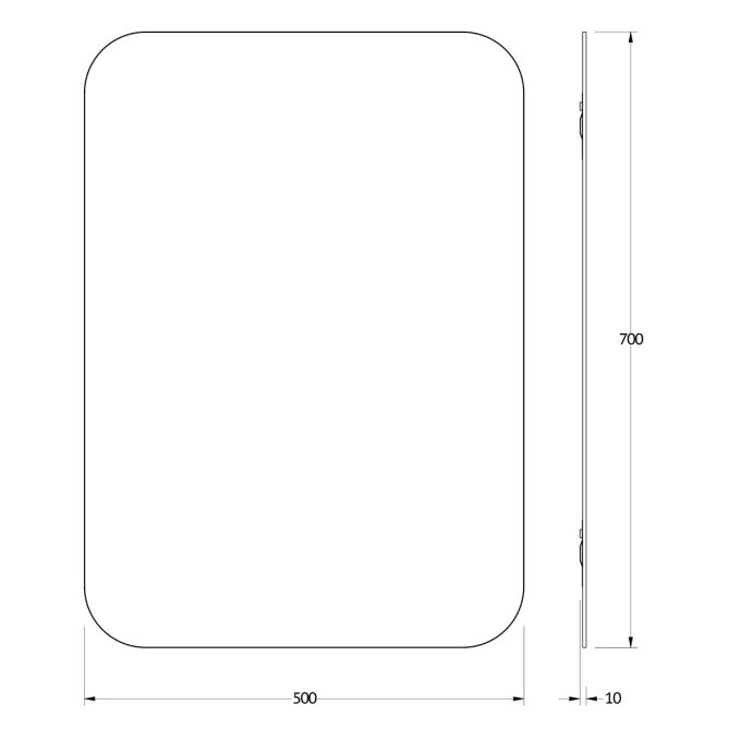 Veidrodis uzapvalintais kampais