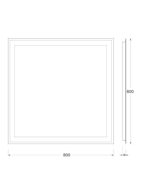 Veidrodis-80x80 su apsvietimu