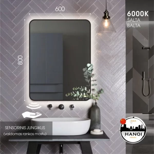 Veidrodis su juodu remu