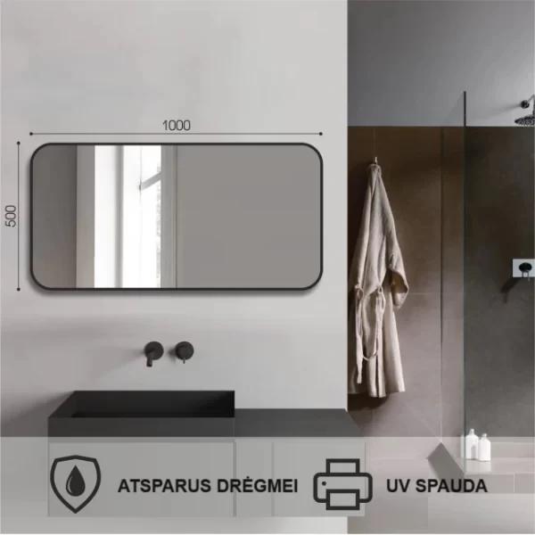 Veidrodis uzapvalintais kampais 100x50