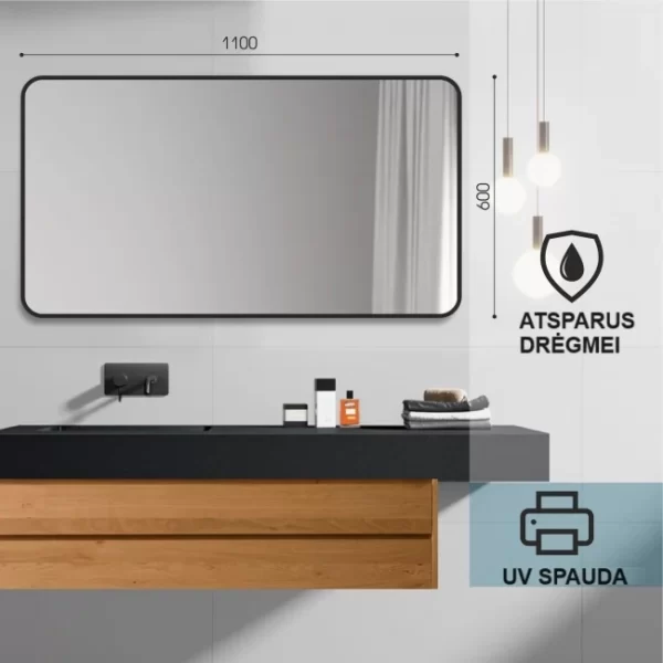 Veidrodis uzapvalintais kampais 110x60