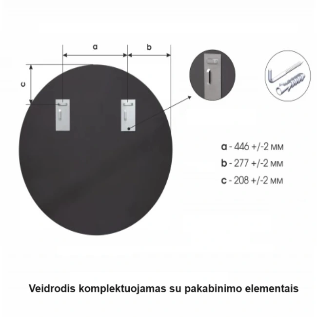 Apvalus veidrodis 100 cm su juodu rėmu - Image 7