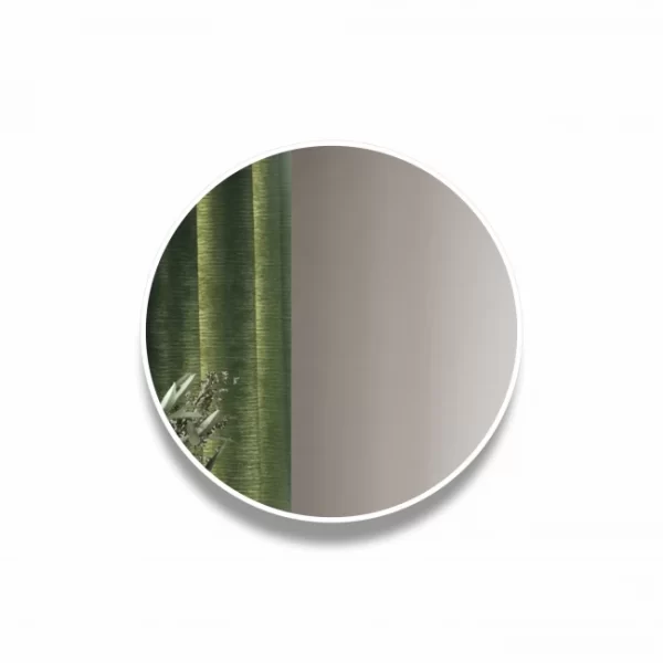 Apvalus veidrodis su baltu remu 50 cm