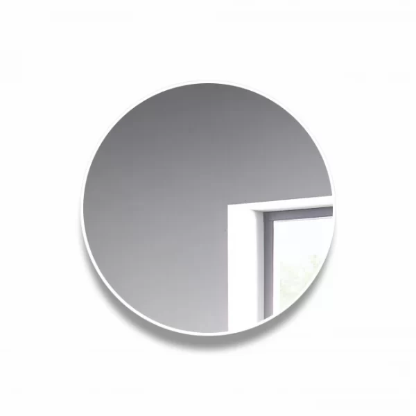 Apvalus veidrodis su baltu remu 60 cm