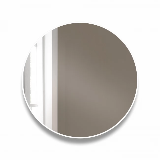 Apvalus veidrodis su baltu remu 90