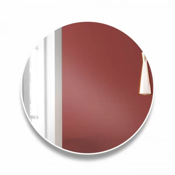 Apvalus veidrodis su baltu remeliu 100