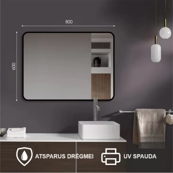 Veidrodis uzapvalintais kampais 80x60