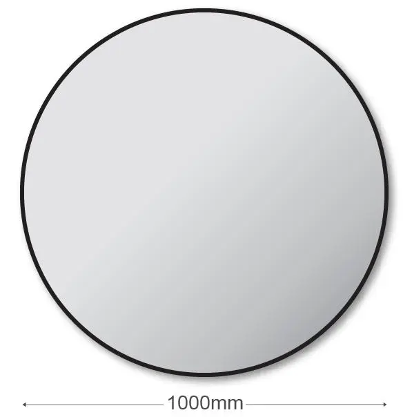 Apvalus veidrodis su juodu remu