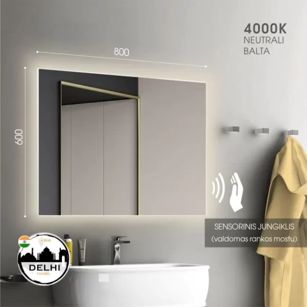 Veidrodis su led 80x60