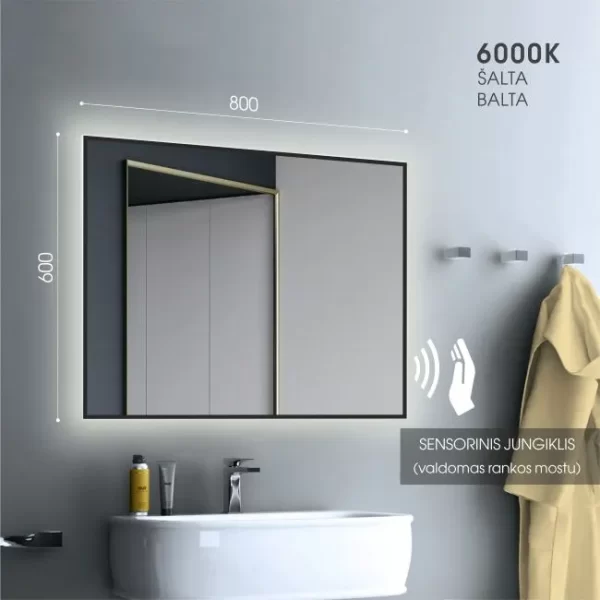 Veidrodis su led apsvietimu