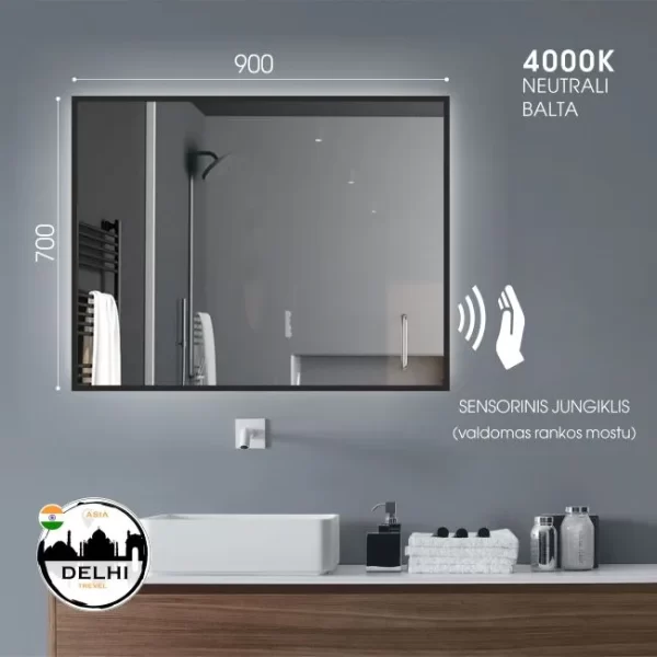 Veidrodis su led apsvietimu