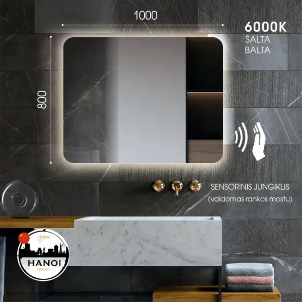 Vonios veidrodis uzapvalintais kampais