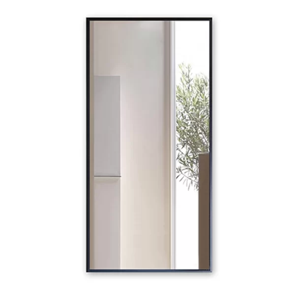 Veidrodis su juodu aliuminio remeliu 100x50