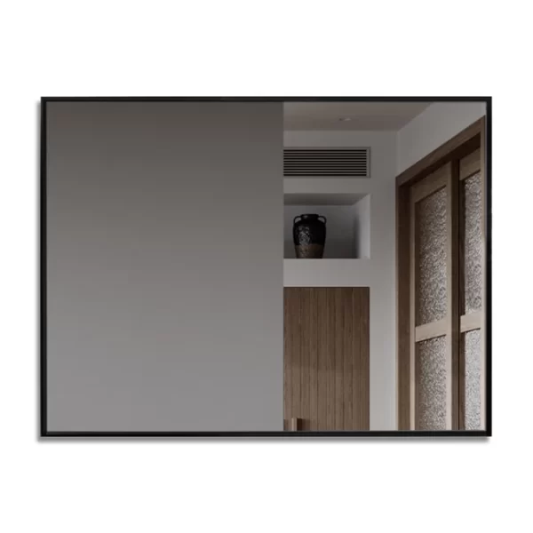 Veidrodis su juodu aliuminio remeliu 90x70