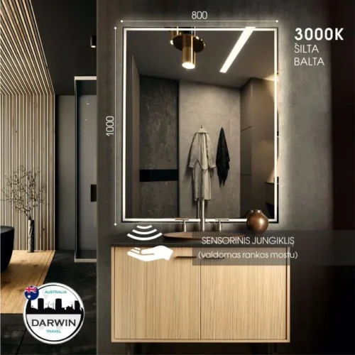 Mirror with backlight 100x80