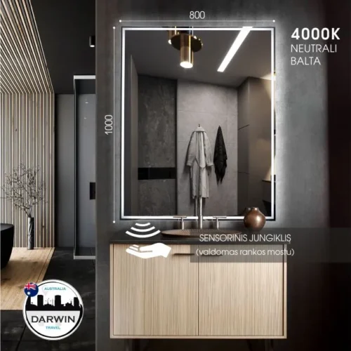 Mirror with backlight 100x80