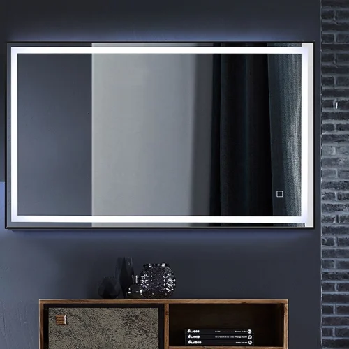 Mirror with backlight and black frame 100x60