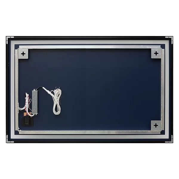 Veidrodis su apsvietimu ir juodu remu 100x60