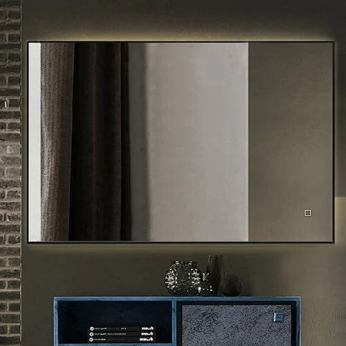 Mirror with backlight and black frame 100x70