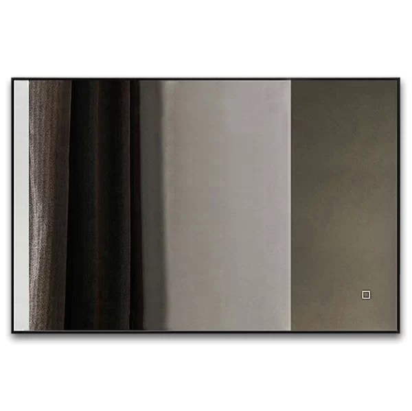 Veidrodis su apsvietimu ir juodu remu 100x70