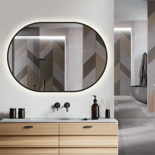 Ovalus veidrodis su led 100x70