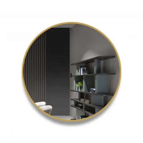Round mirror 80 cm gold