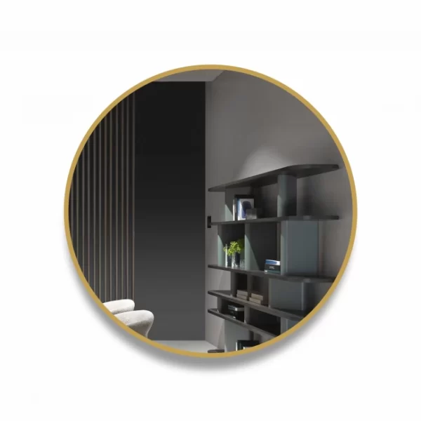 Apvalus veidrodis 80 cm aukso spalvos