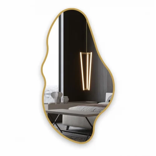 Mirror with gold frame 60x110 cm