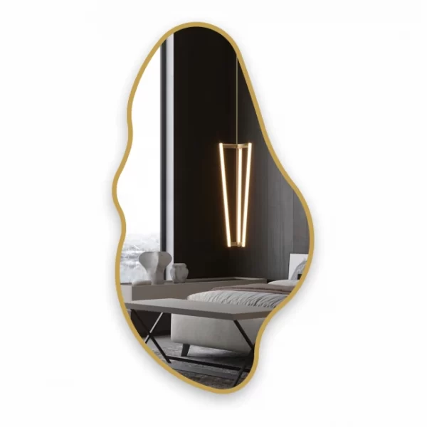 Veidrodis su auksiniu remeliu 60x110 cm