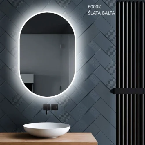 Oval mirror with backlight 50x75