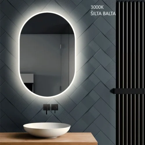 Oval mirror with backlight 50x75