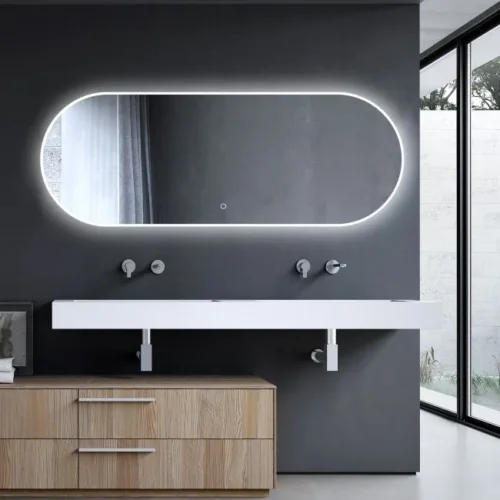 Oval mirror with backlight 50x135