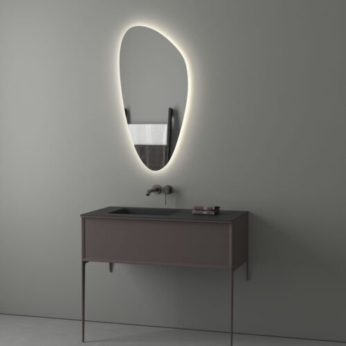 Irregular mirror with backlight