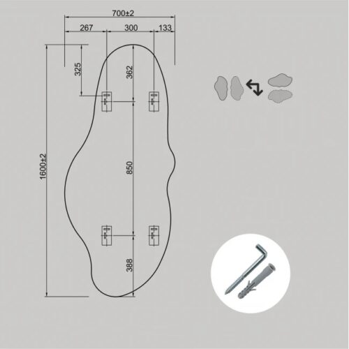 Irregular mirror 70x160
