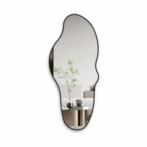 Irregular mirror with black frame 70x160