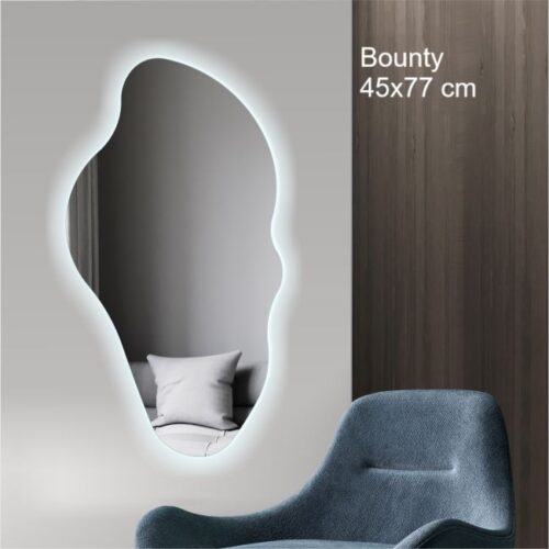 Netaisyklingos formos veidrodis su apsvietimu