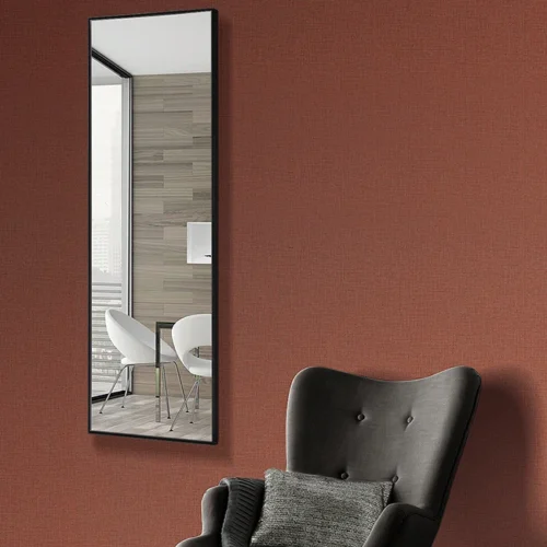 Veidrodis su juodu rėmu 110x40 cm